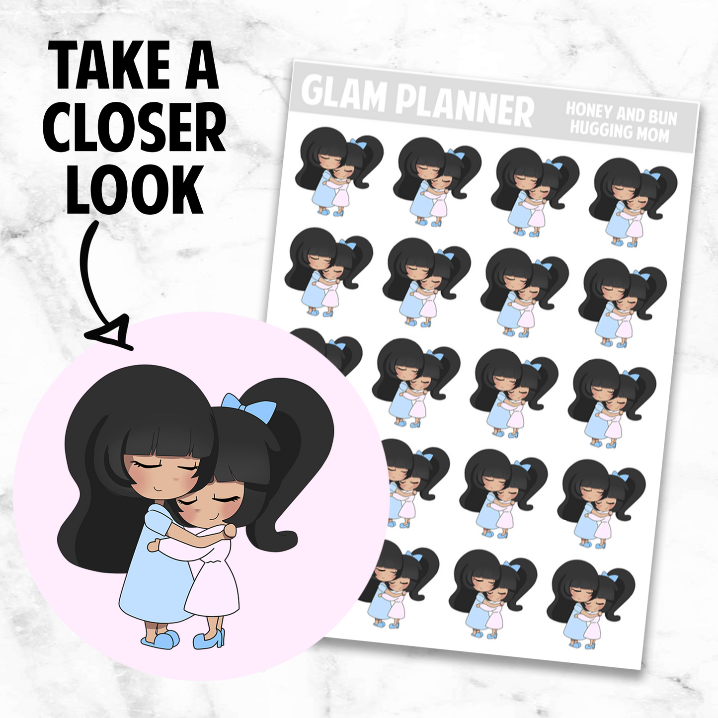 Honey and Bun: Hugging Mom