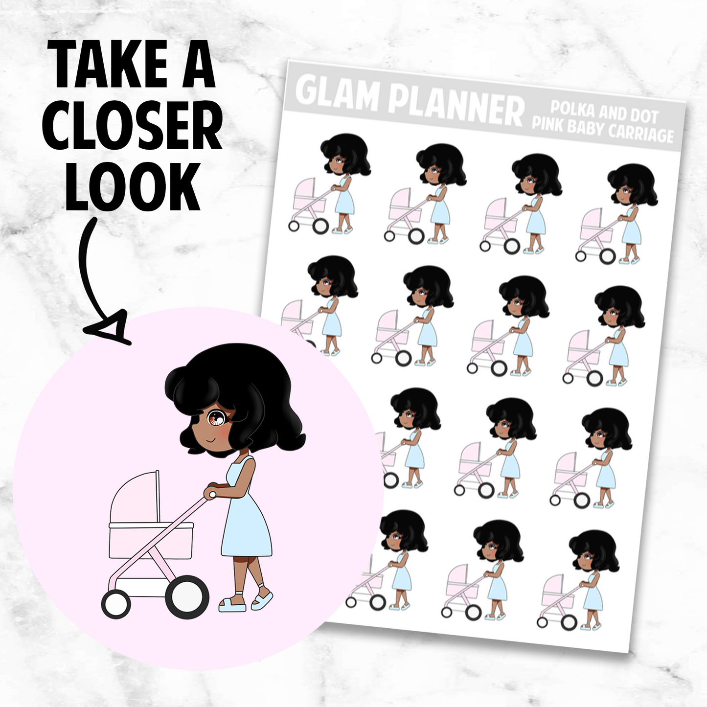 Polka and Dot: Pink Baby Carriage