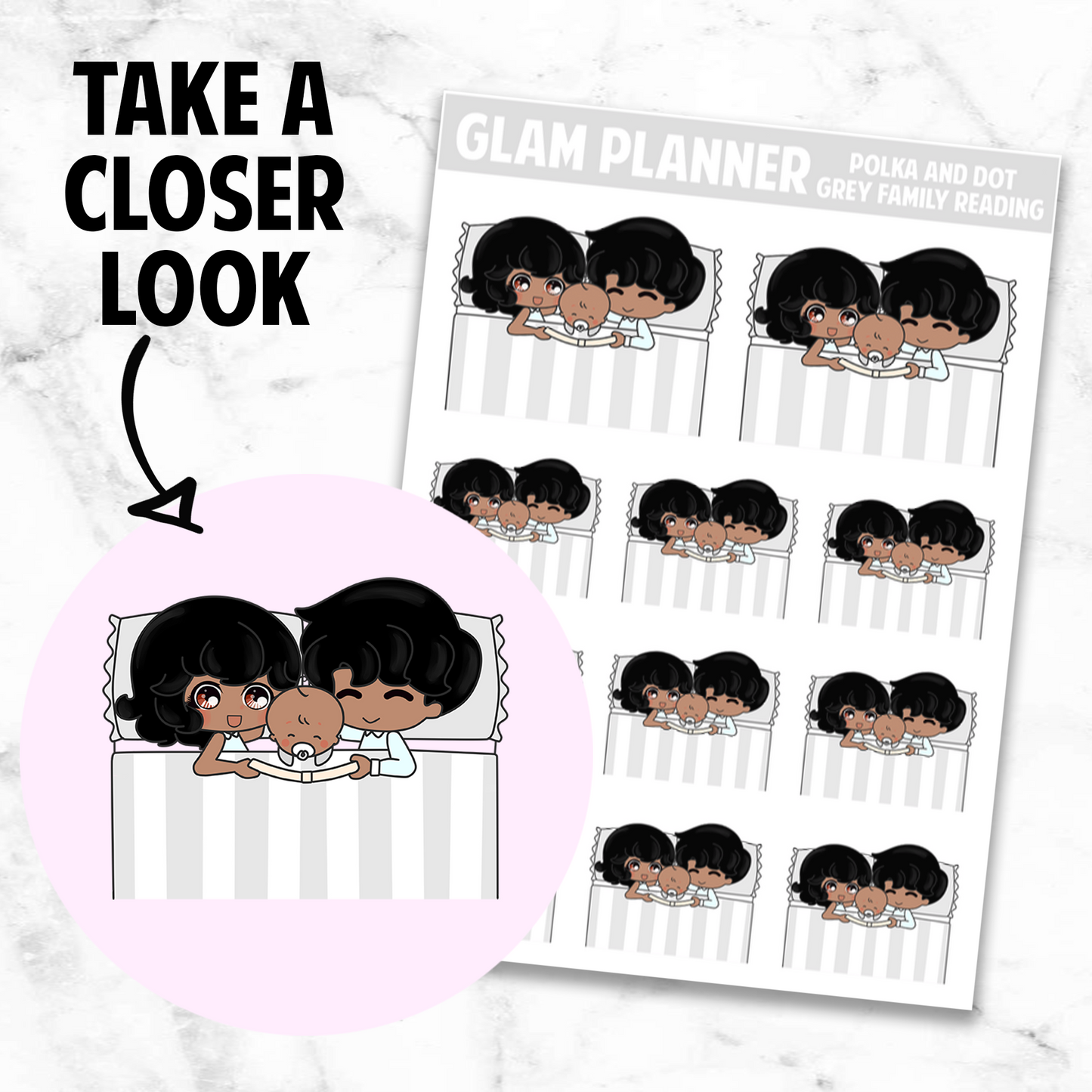 Polka and Dot: Grey Family Reading