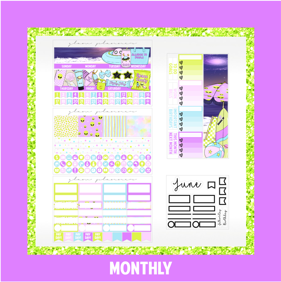 GLITCH Undated Monthly Spread - Allergic to People (With Optional June Foil)