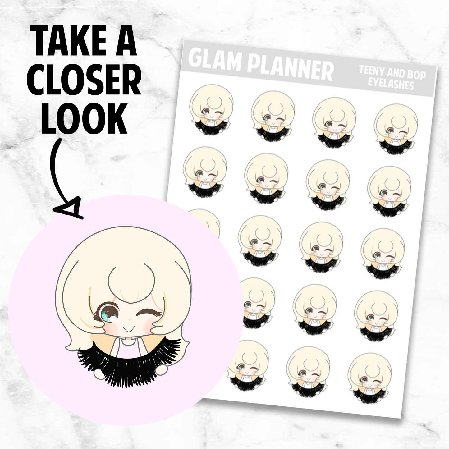 Teeny and Bop: Eyelashes