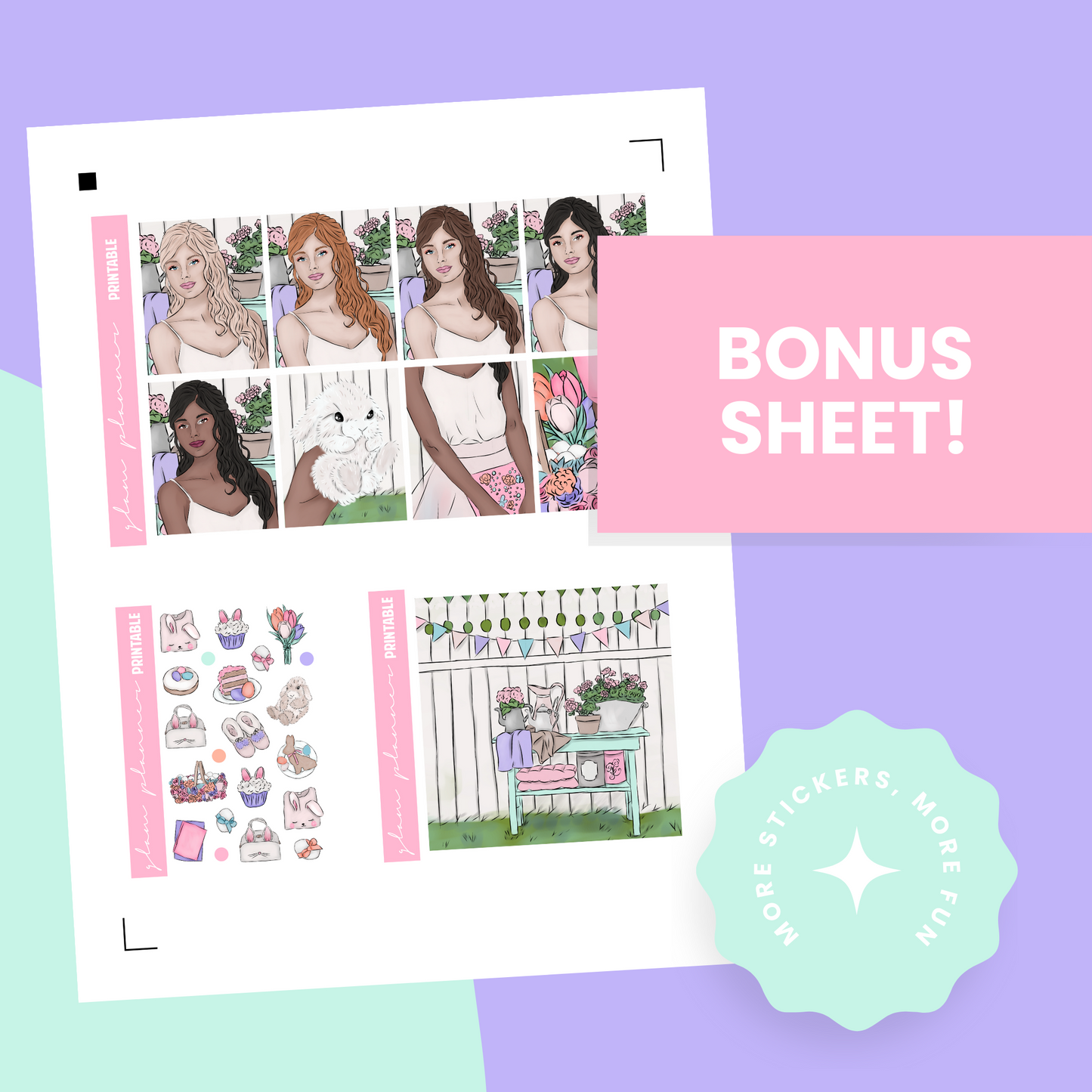 Bunny Premium Printable Sticker Kit