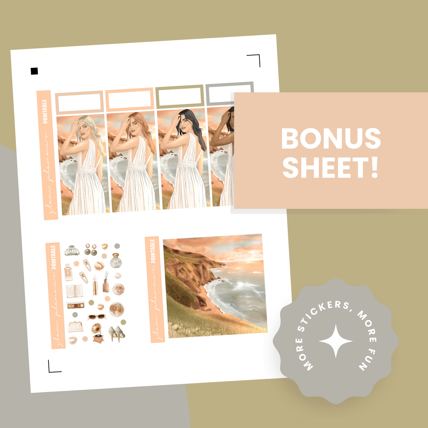 Golden Hour Premium Printable Sticker Kit