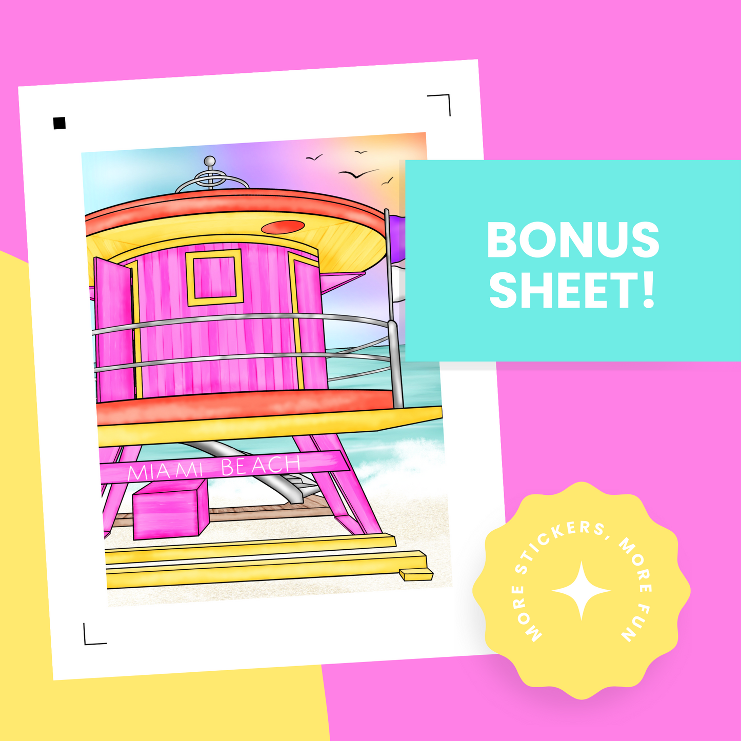 Miami Sunset Premium Printable Sticker Kit