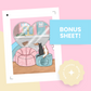 Cat Cafe Premium Printable Sticker Kit