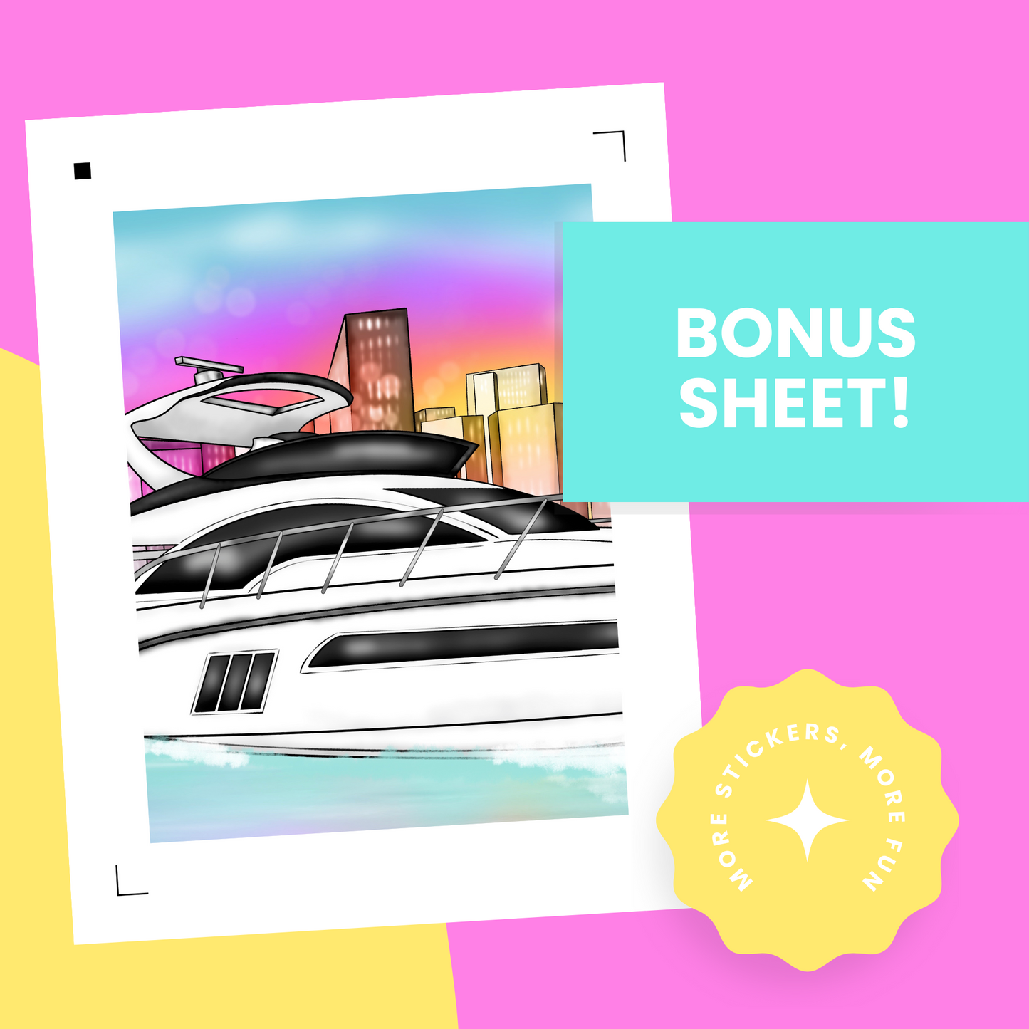 Miami Sunset Premium Printable Sticker Kit