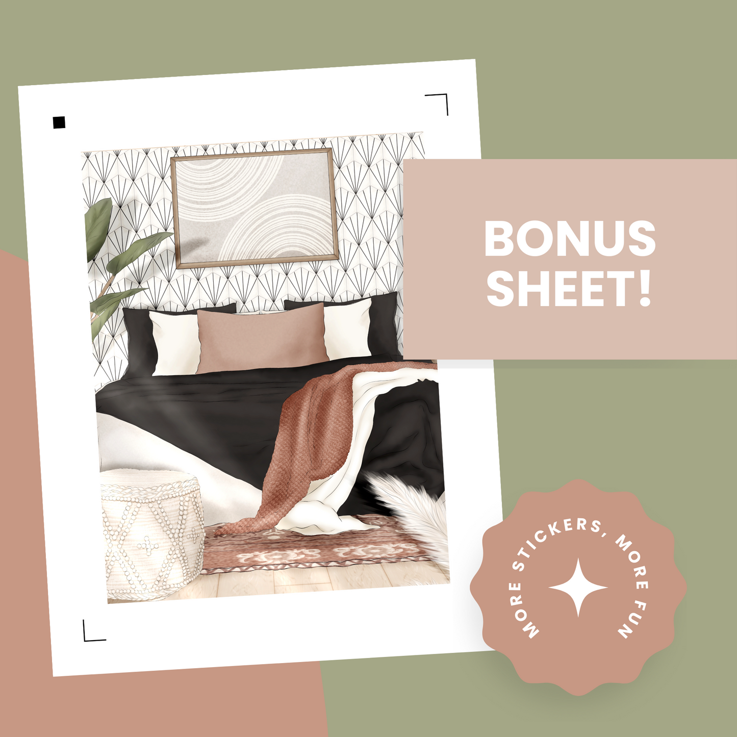 Porcelain & Pampas Premium Printable Sticker Kit