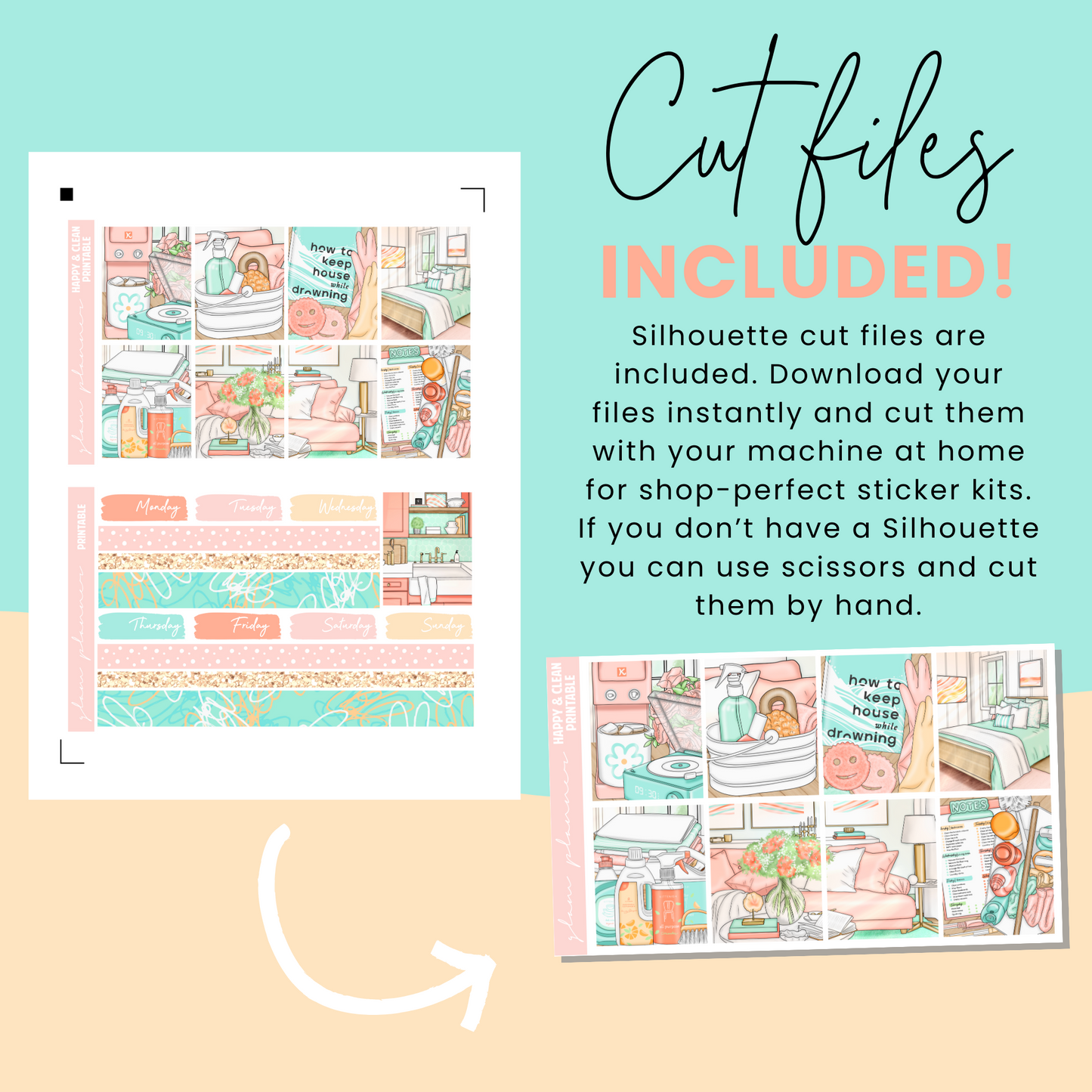 Happy & Clean Premium Printable Sticker Kit