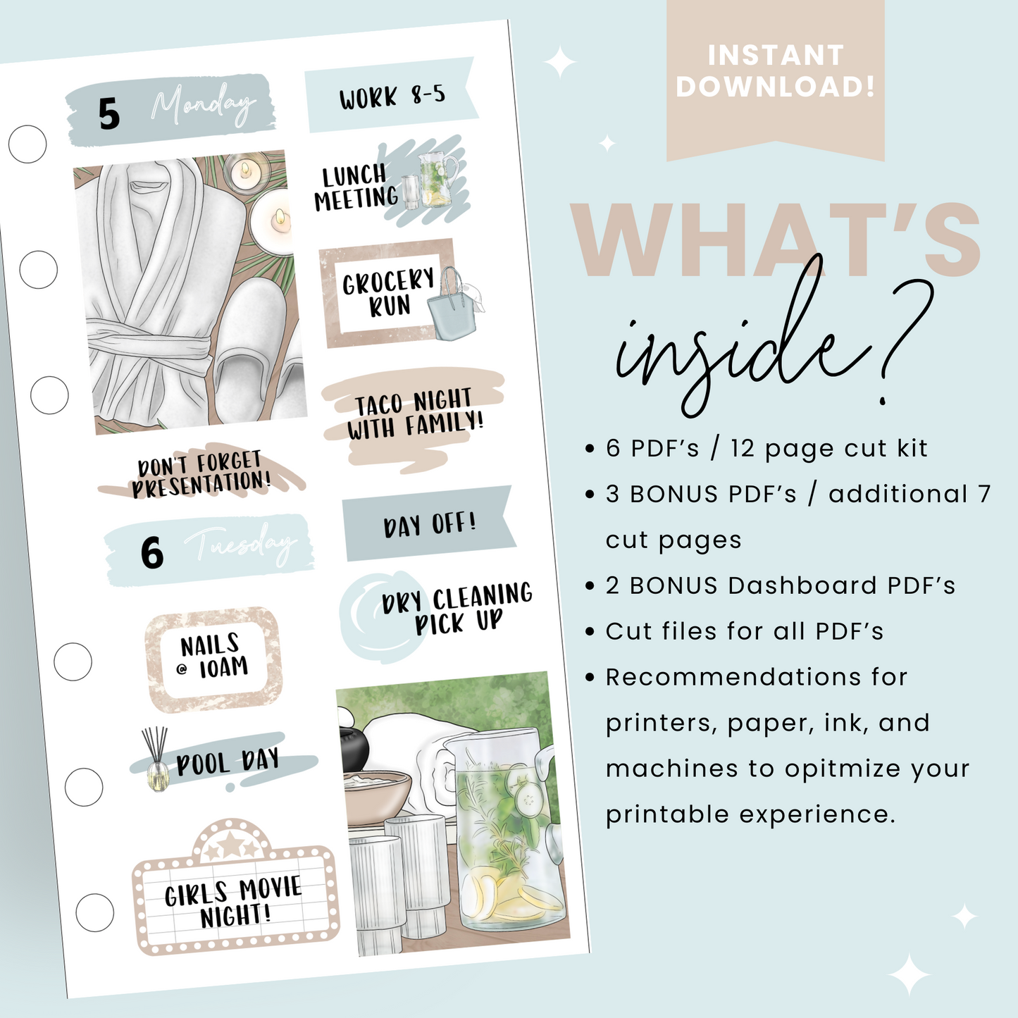Unwind Premium Printable Sticker Kit