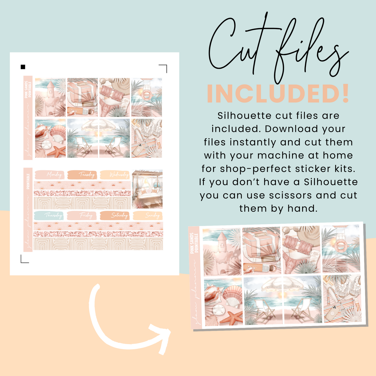 Pink Sands Premium Printable Sticker Kit