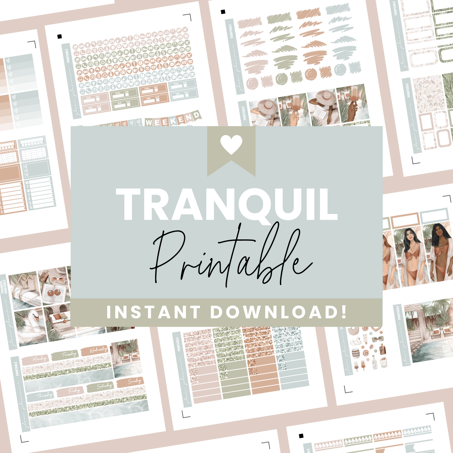 Tranquil Premium Printable Sticker Kit