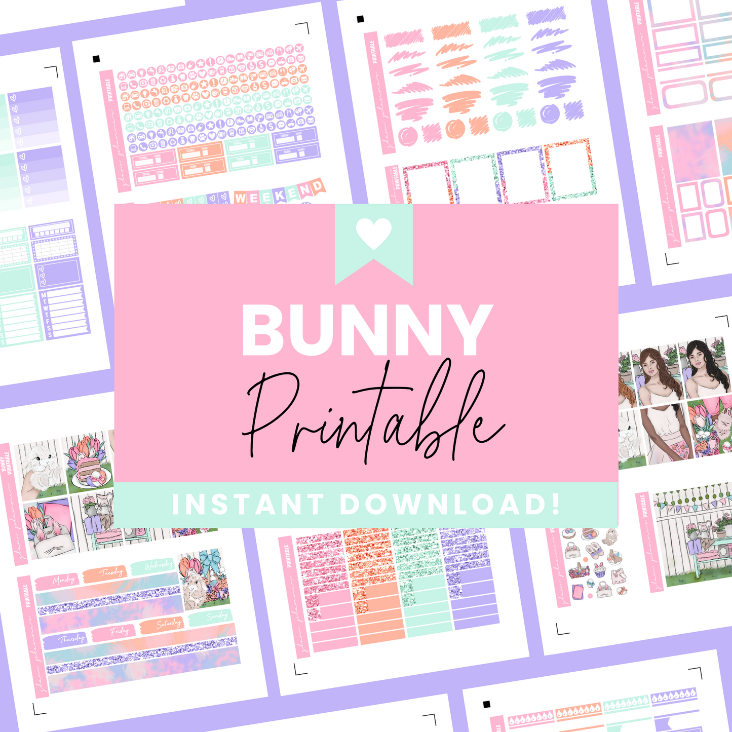Bunny Premium Printable Sticker Kit