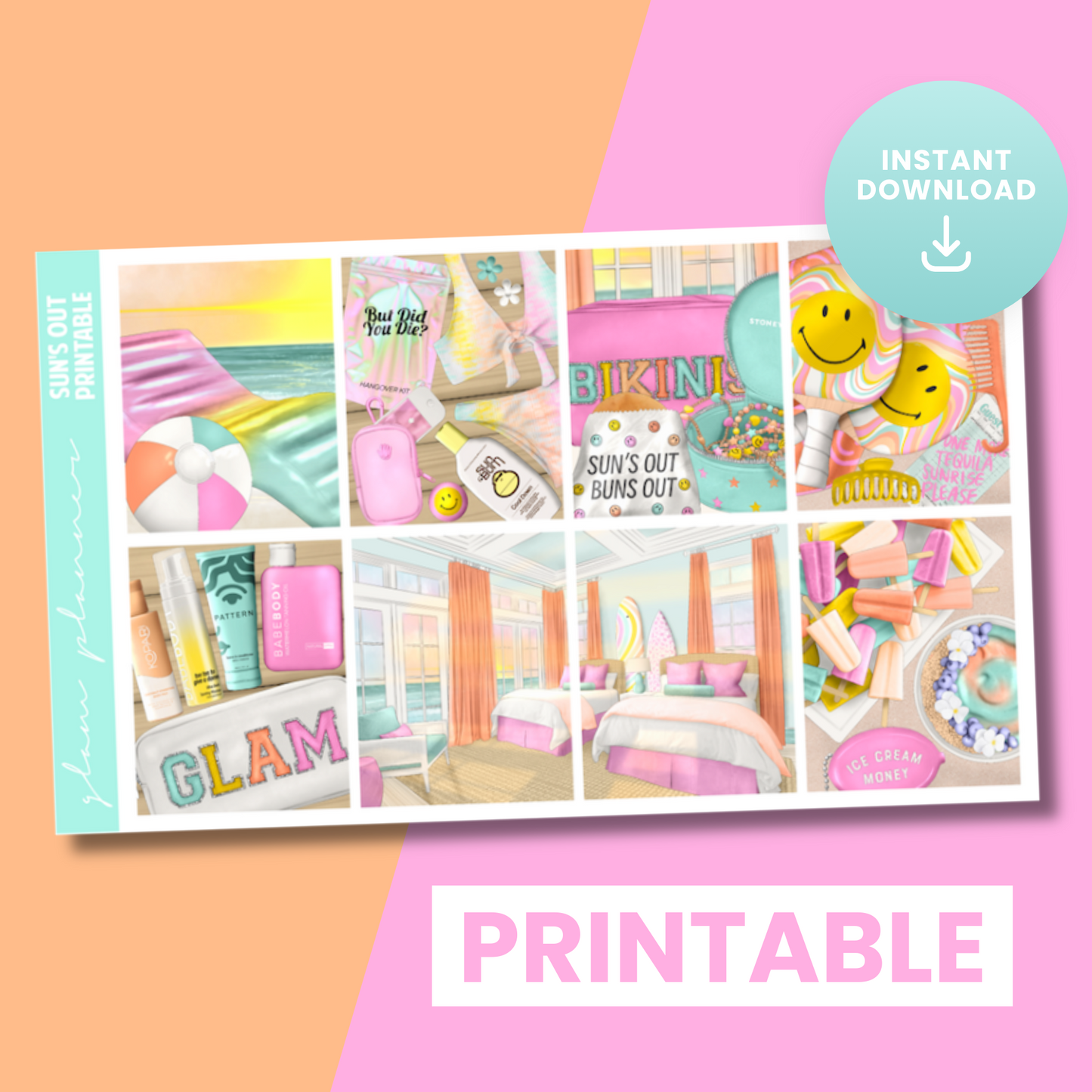 Sun's Out Premium Printable Sticker Kit