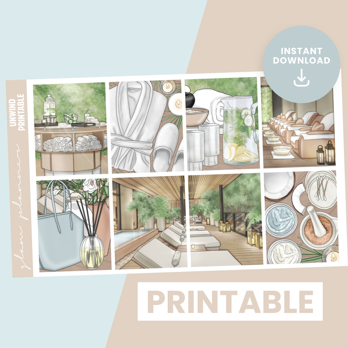 Unwind Premium Printable Sticker Kit