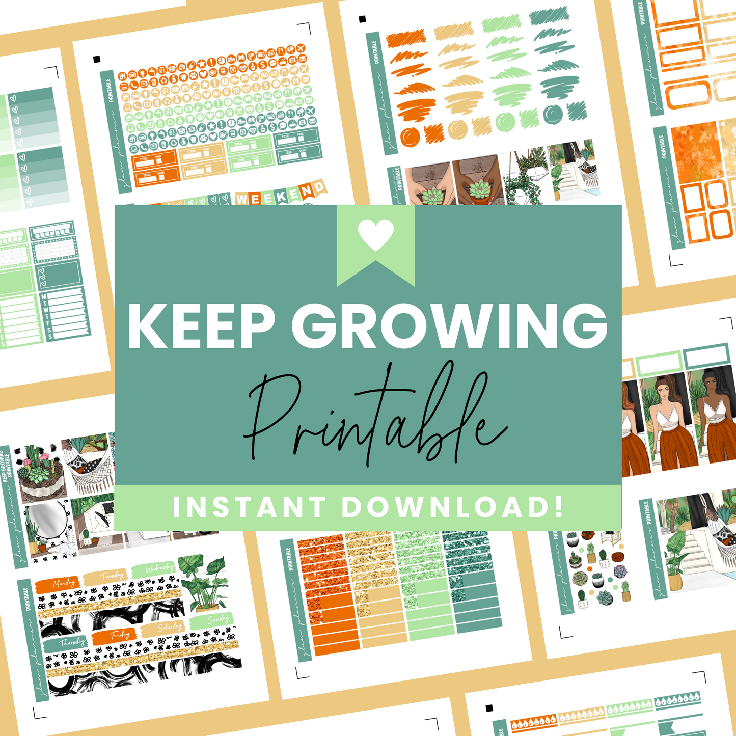 Keep Growing Premium Printable Sticker Kit