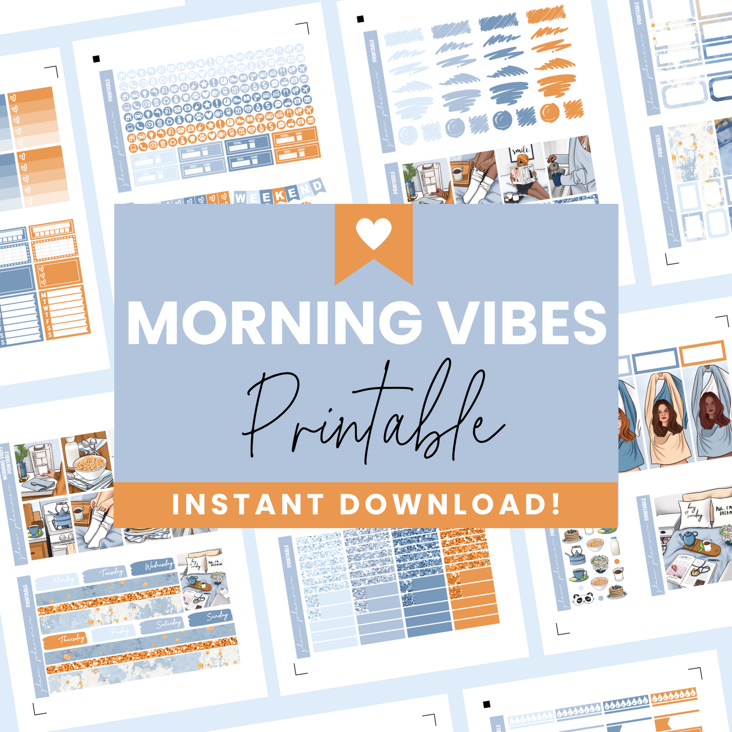 Morning Vibes Premium Printable Sticker Kit