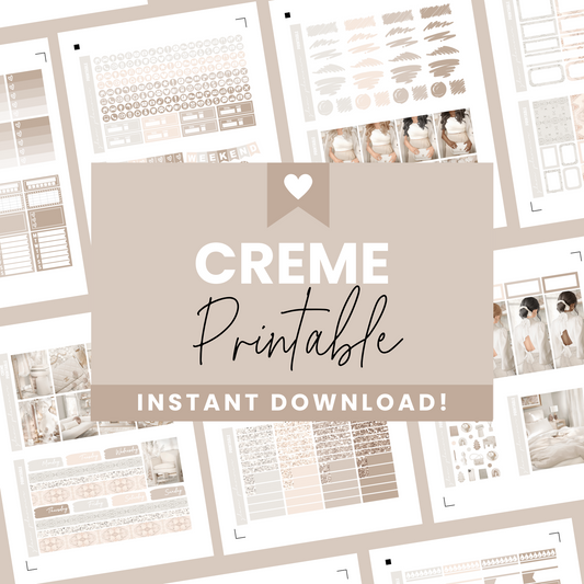 Creme Premium Printable Sticker Kit