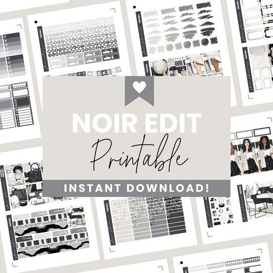 Noir Edit Premium Printable Sticker Kit