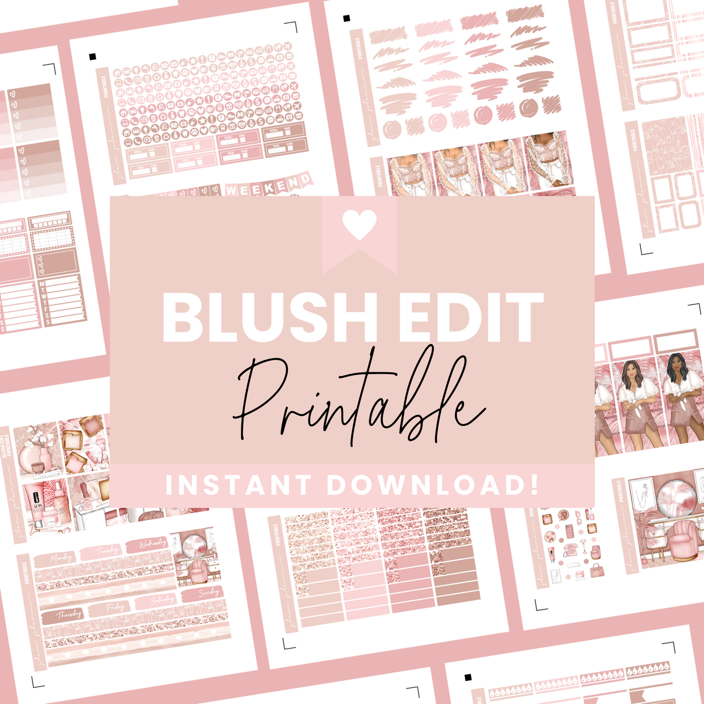 Blush Edit Premium Printable Sticker Kit