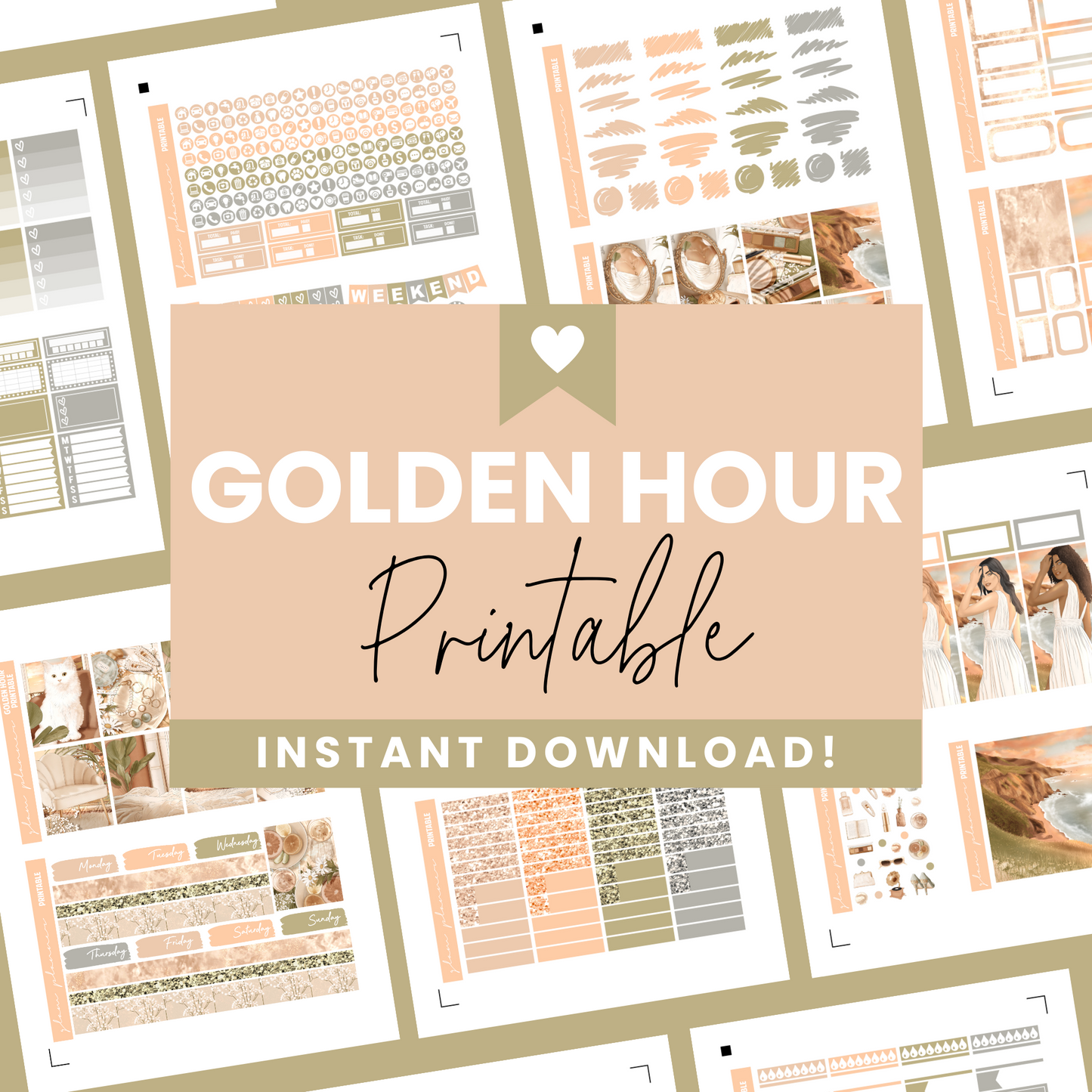 Golden Hour Premium Printable Sticker Kit