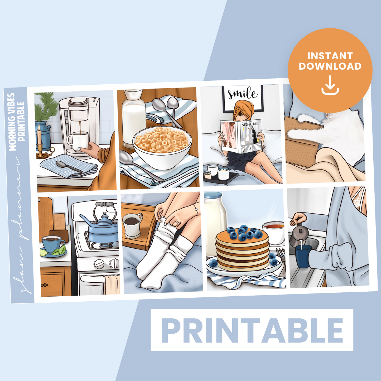 Morning Vibes Premium Printable Sticker Kit