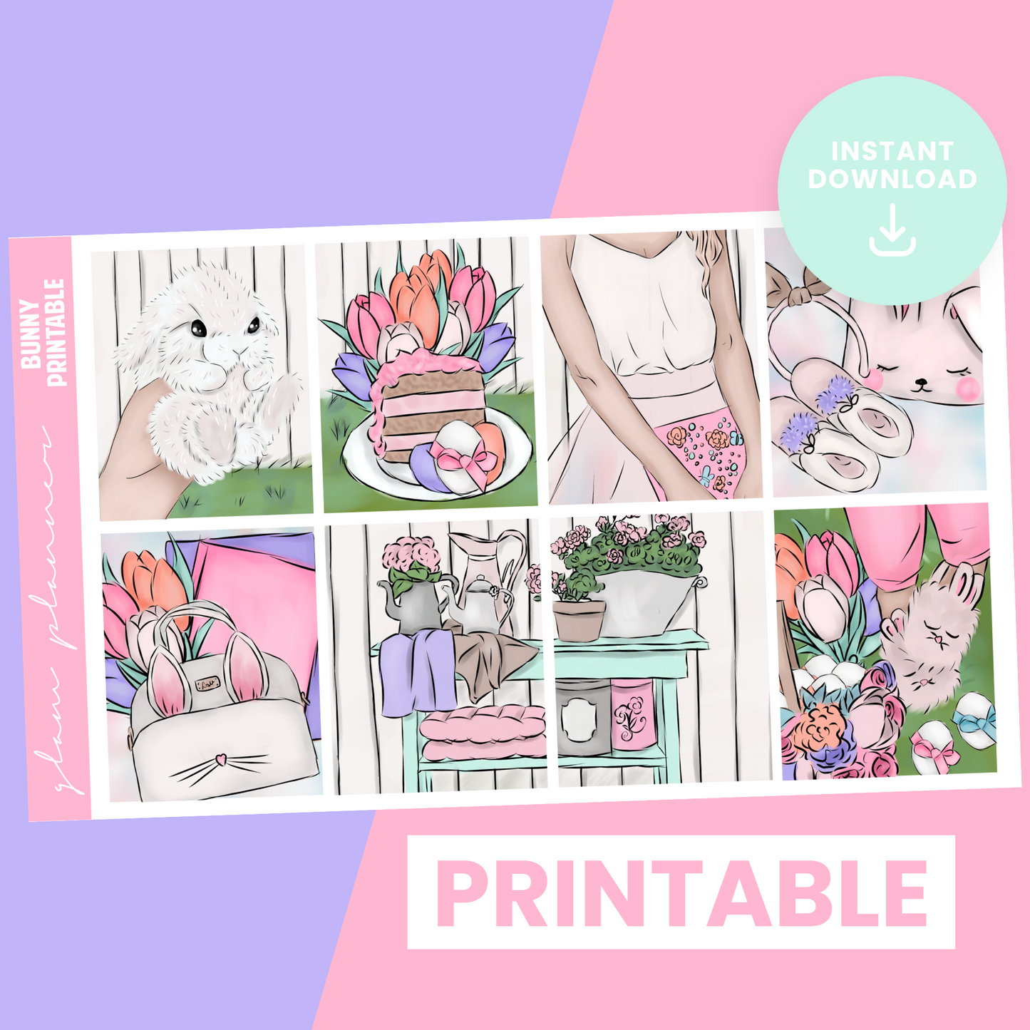 Bunny Premium Printable Sticker Kit