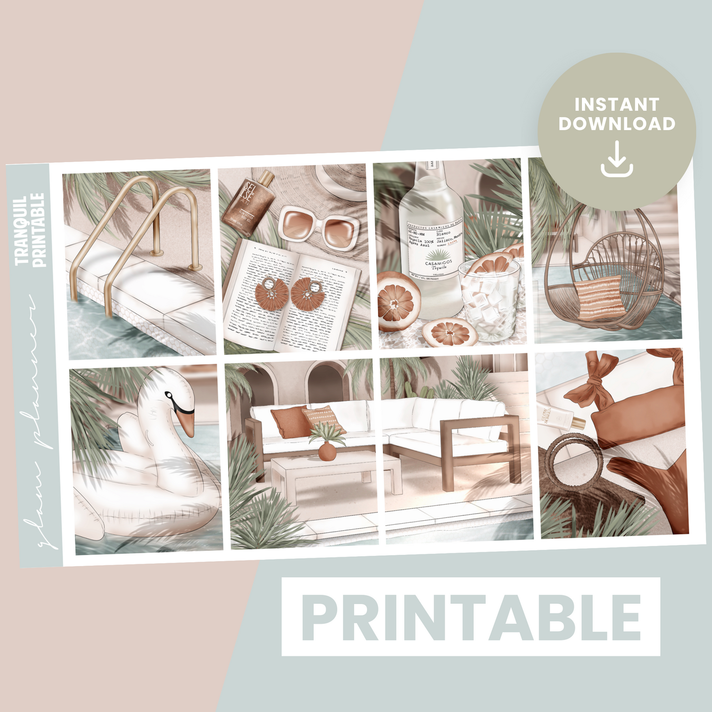 Tranquil Premium Printable Sticker Kit