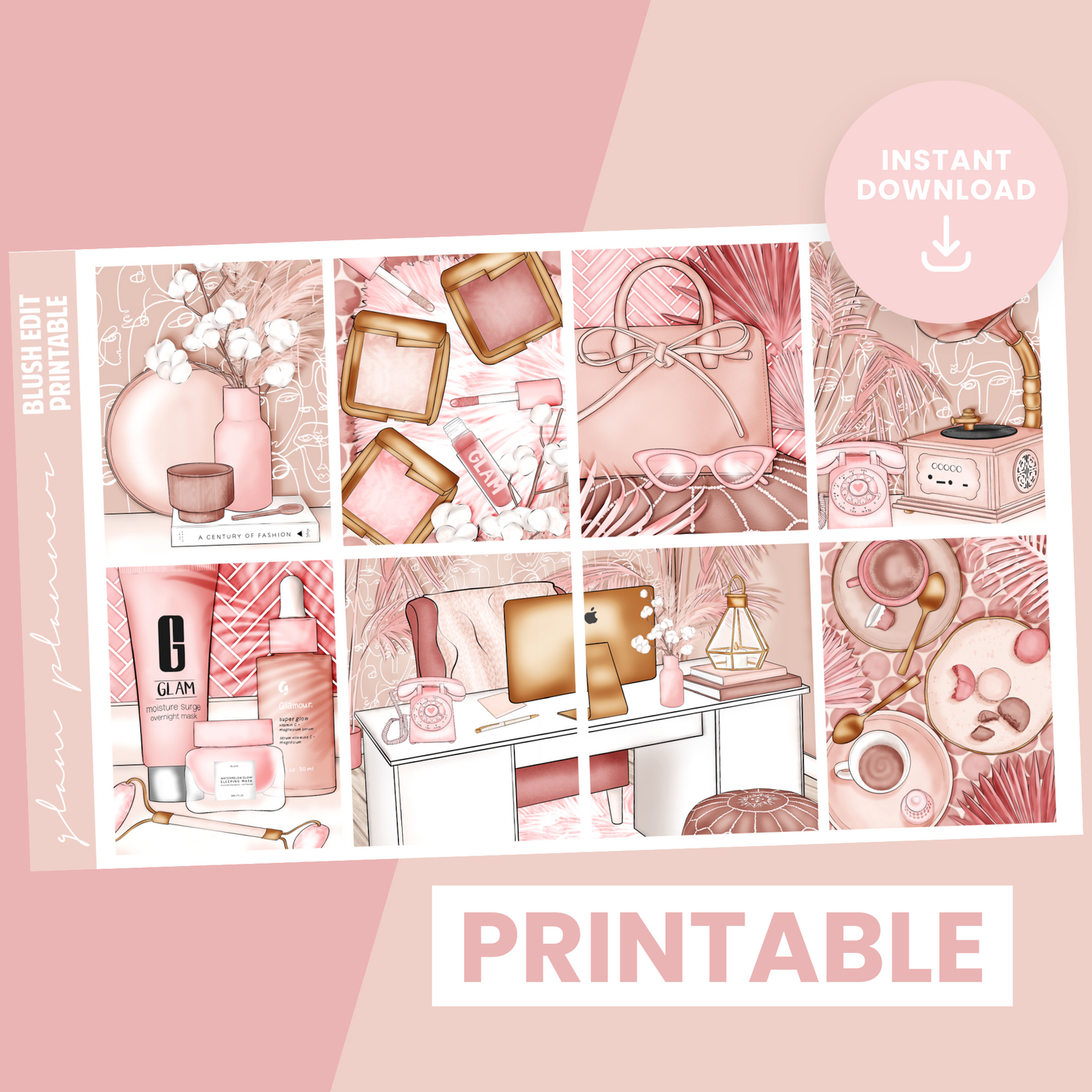 Blush Edit Premium Printable Sticker Kit