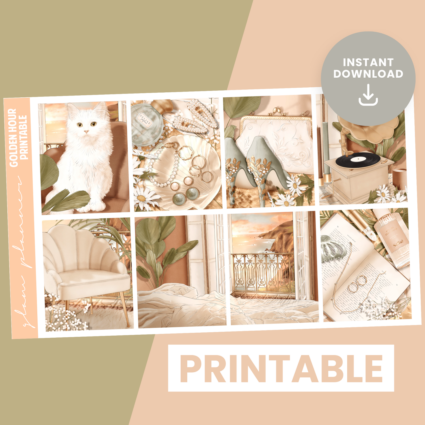 Golden Hour Premium Printable Sticker Kit