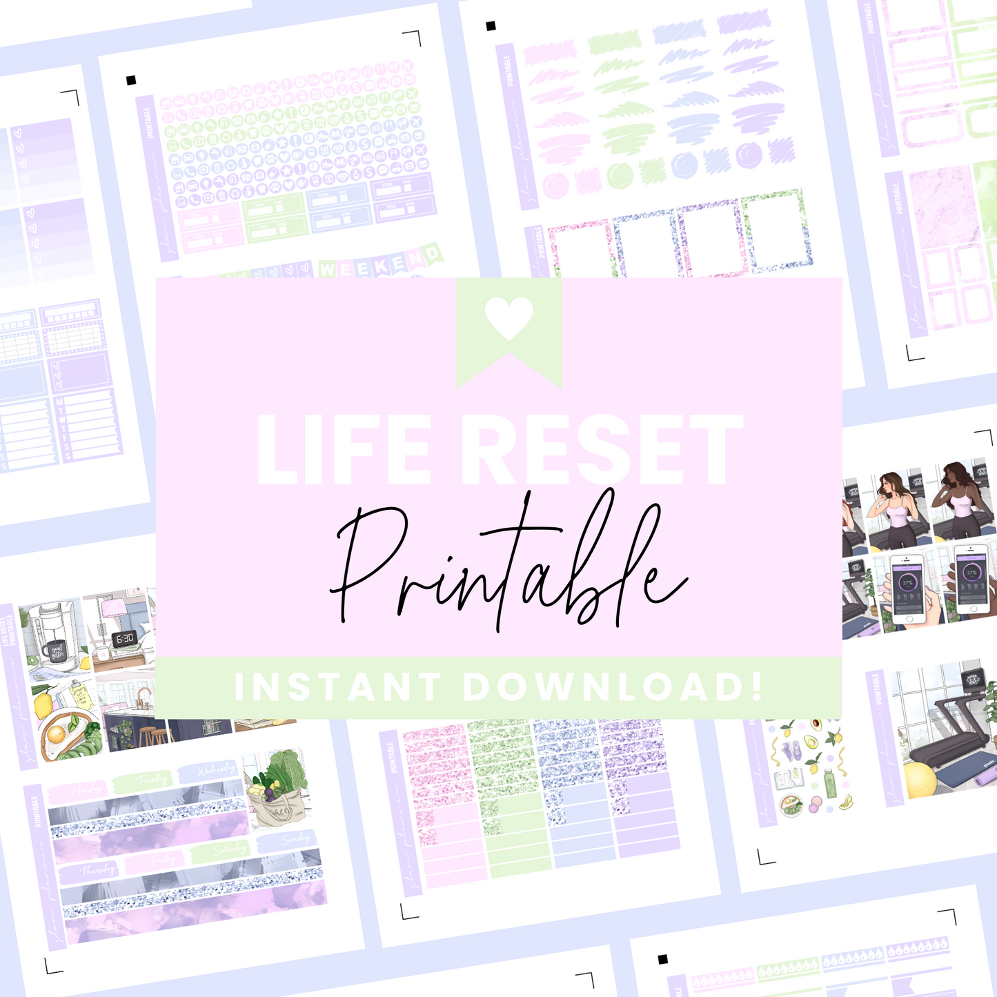 Life Reset Premium Printable Sticker Kit