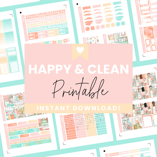 Happy & Clean Premium Printable Sticker Kit