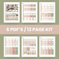 Porcelain & Pampas Premium Printable Sticker Kit
