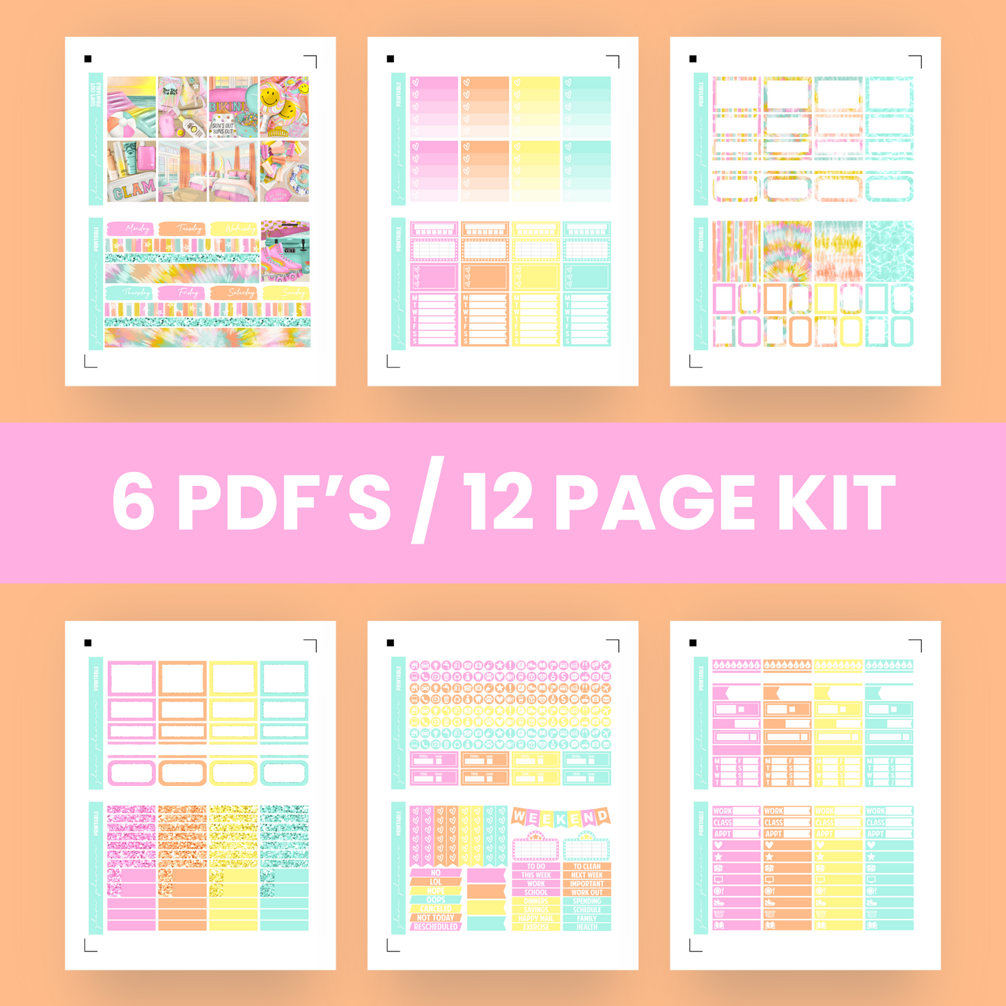 Sun's Out Premium Printable Sticker Kit