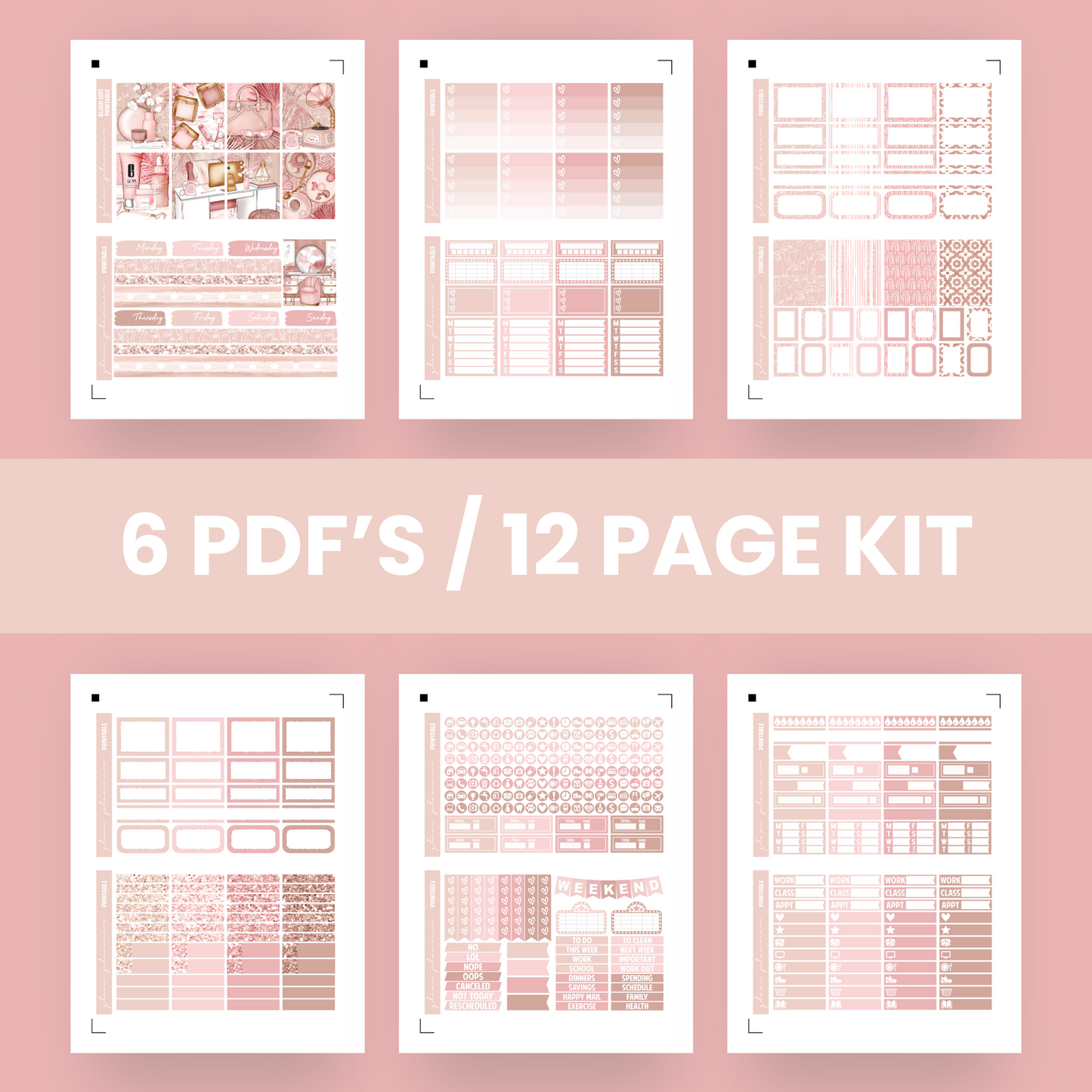 Blush Edit Premium Printable Sticker Kit
