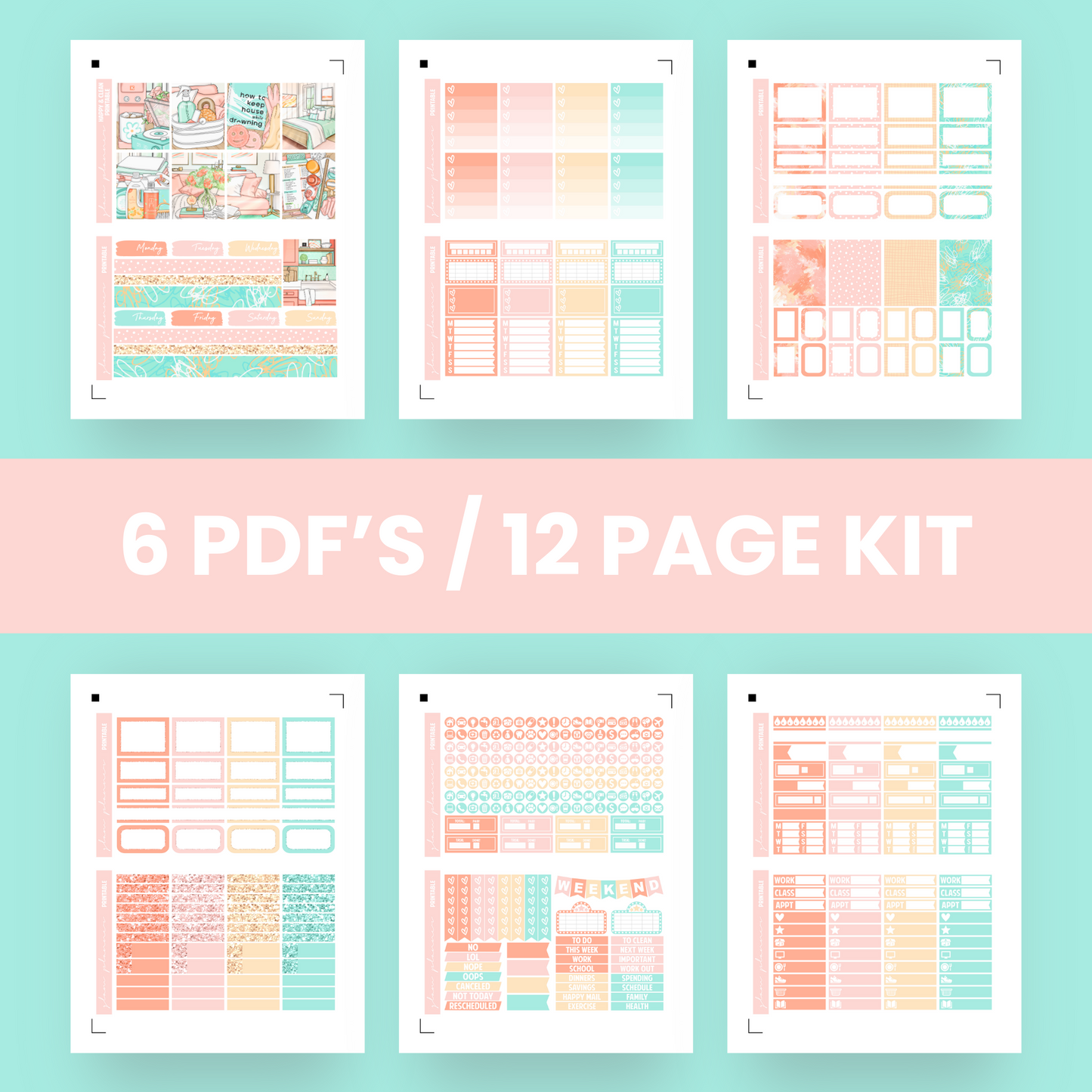 Happy & Clean Premium Printable Sticker Kit