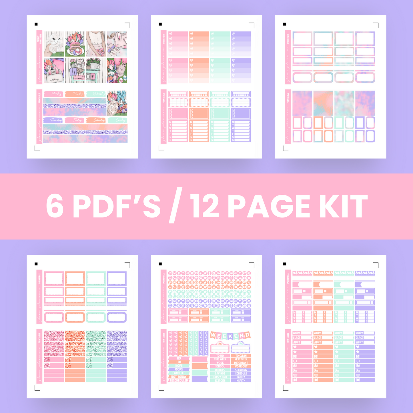 Bunny Premium Printable Sticker Kit