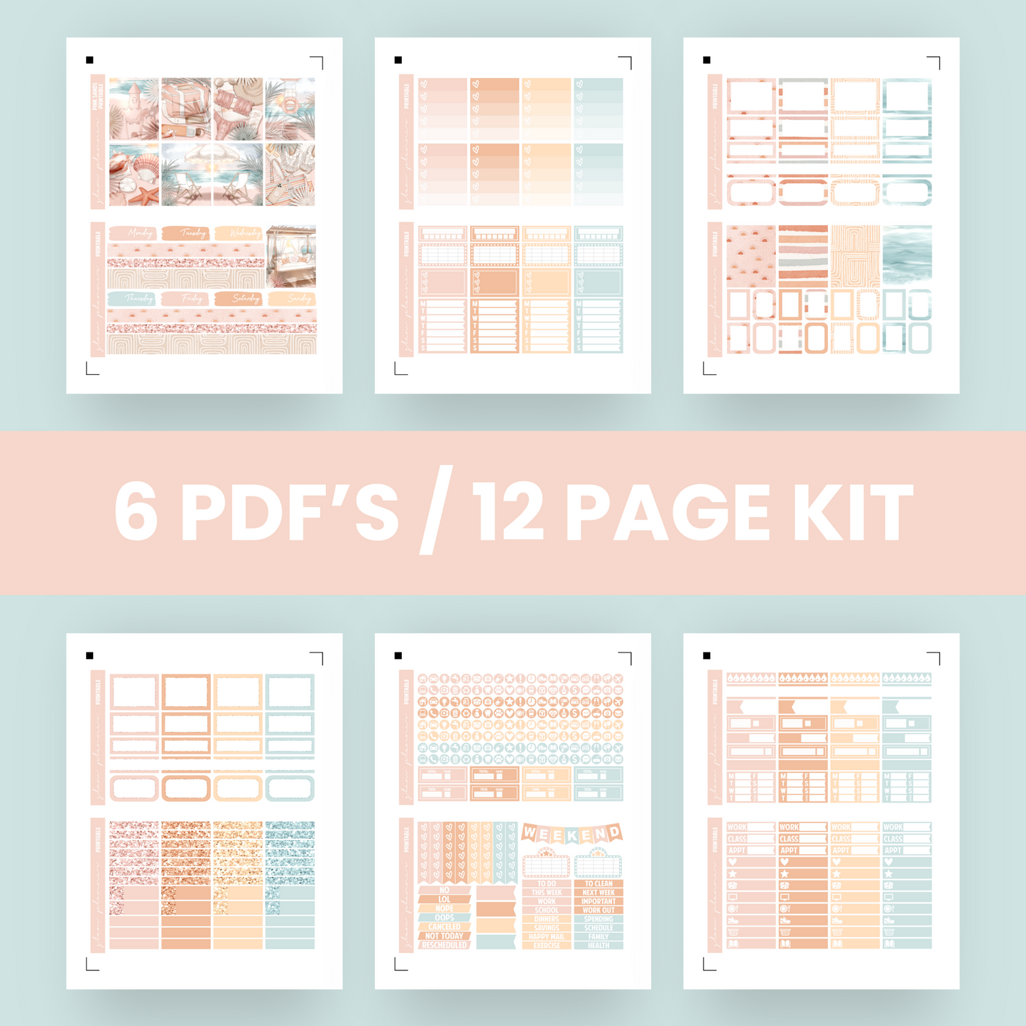 Pink Sands Premium Printable Sticker Kit