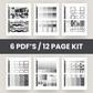 Noir Edit Premium Printable Sticker Kit