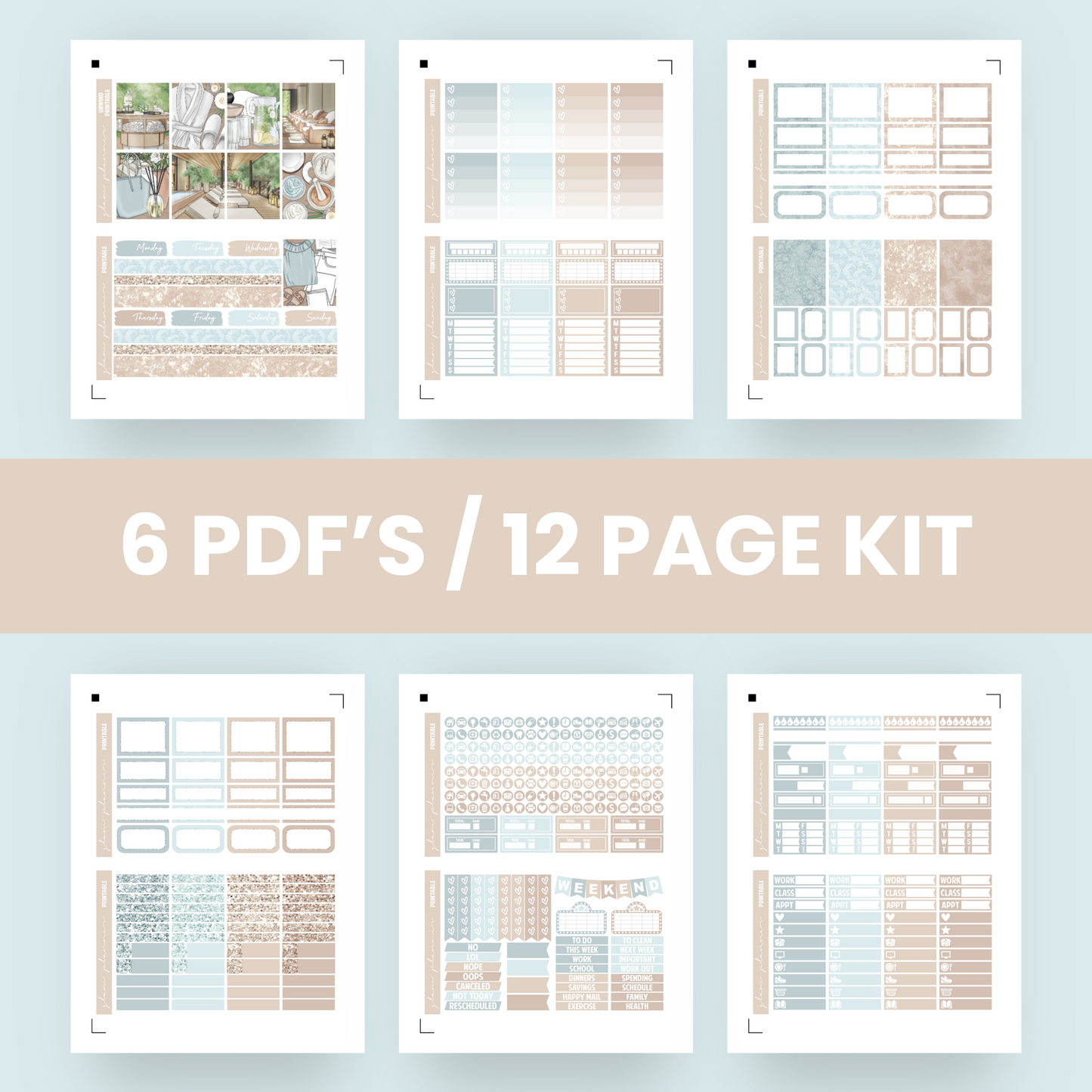 Unwind Premium Printable Sticker Kit