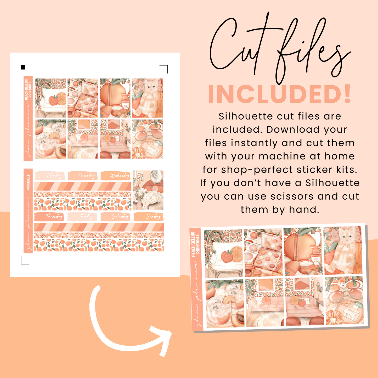 Peach Bellini Premium Printable Sticker Kit