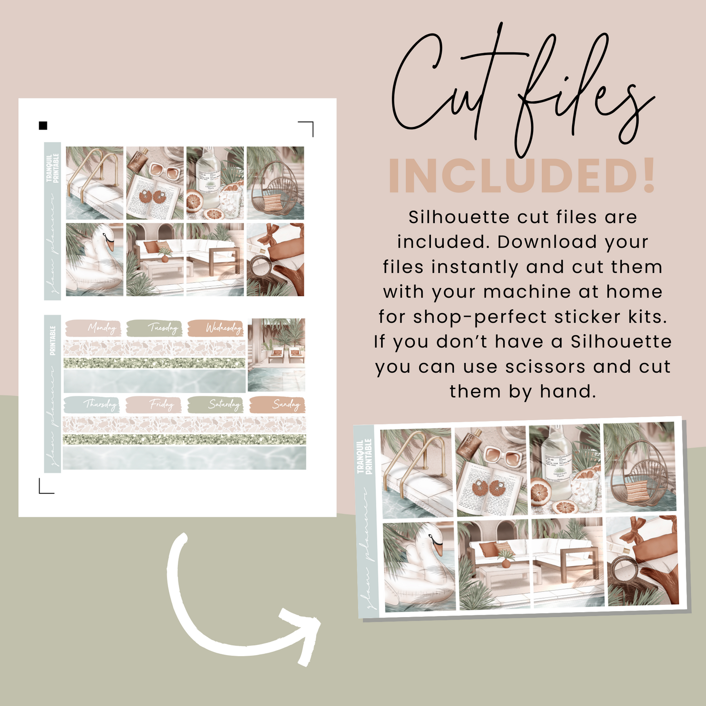 Tranquil Premium Printable Sticker Kit