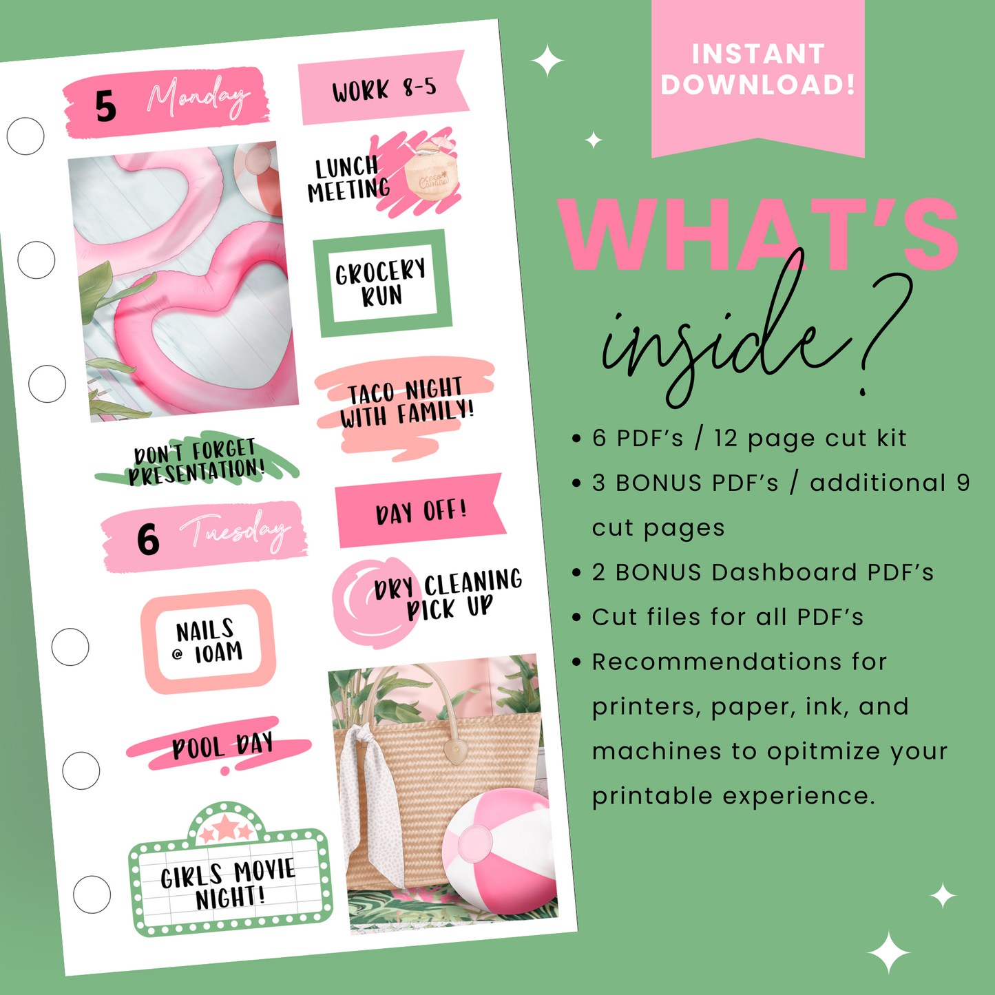 Cabana Premium Printable Sticker Kit