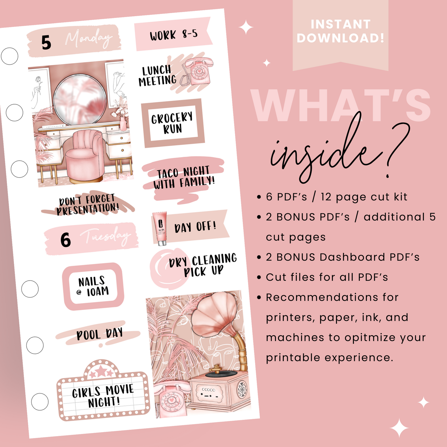 Blush Edit Premium Printable Sticker Kit
