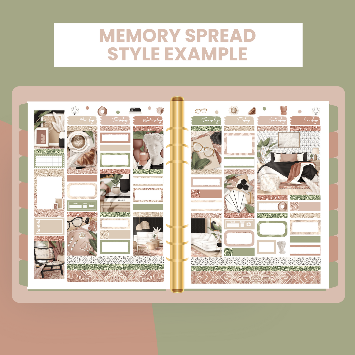 Porcelain & Pampas Premium Printable Sticker Kit