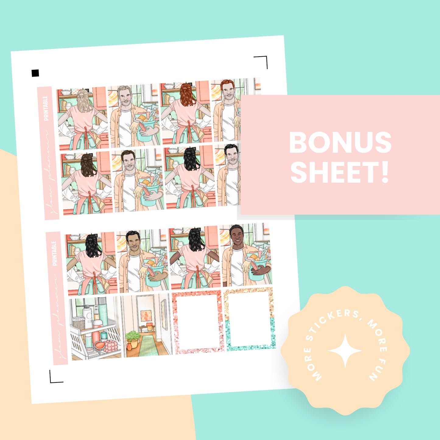 Happy & Clean Premium Printable Sticker Kit