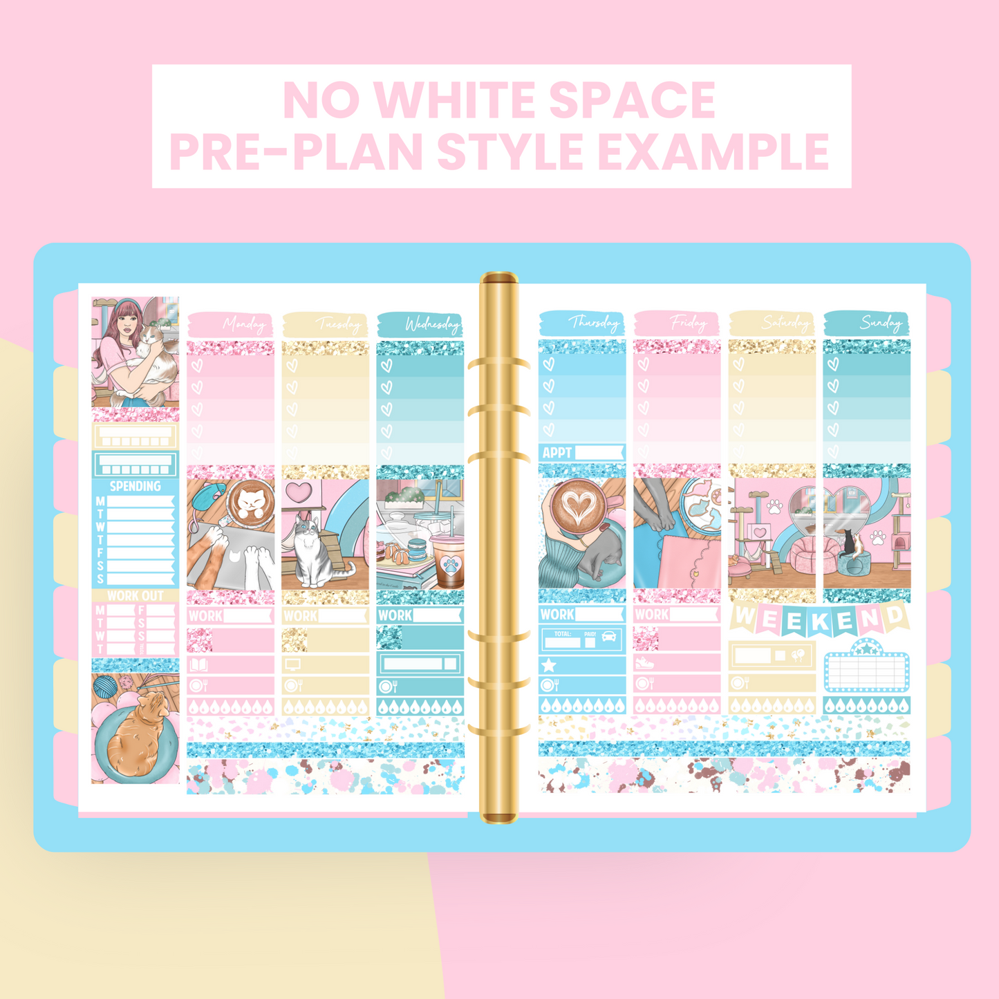 Cat Cafe Premium Printable Sticker Kit