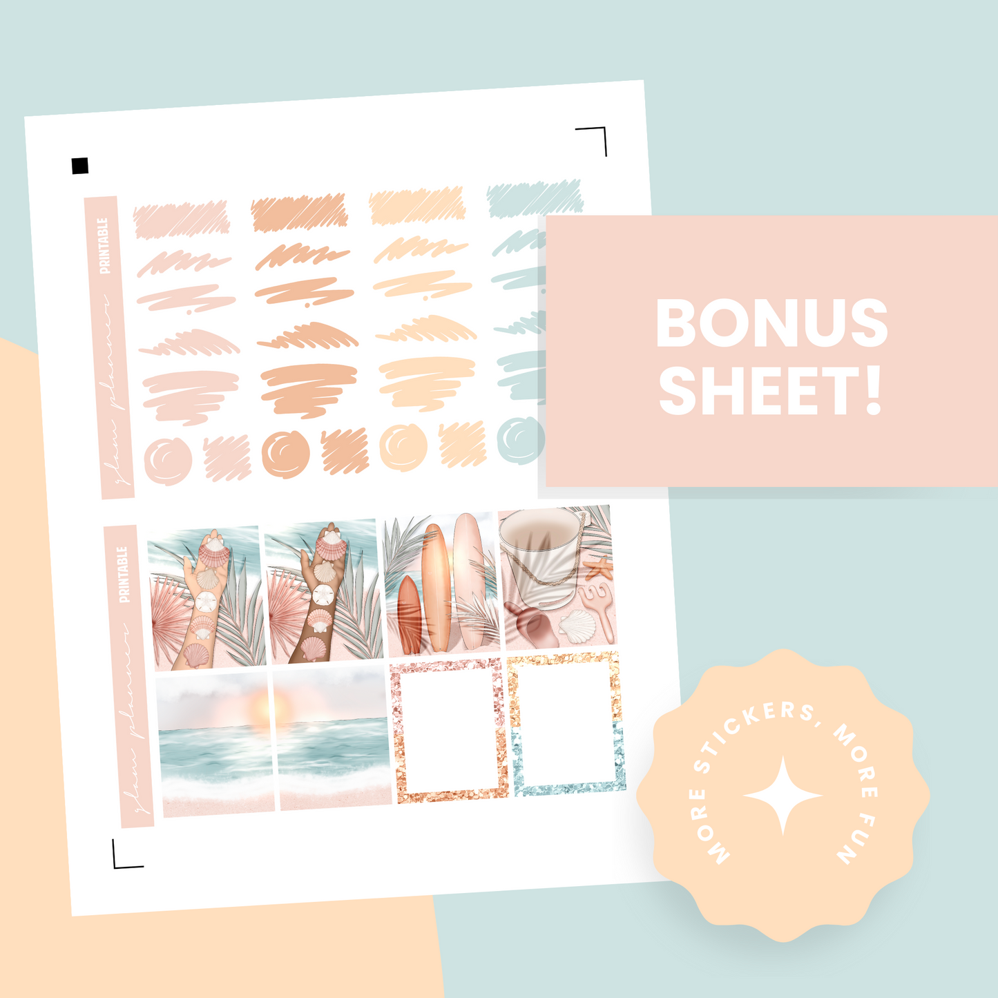 Pink Sands Premium Printable Sticker Kit