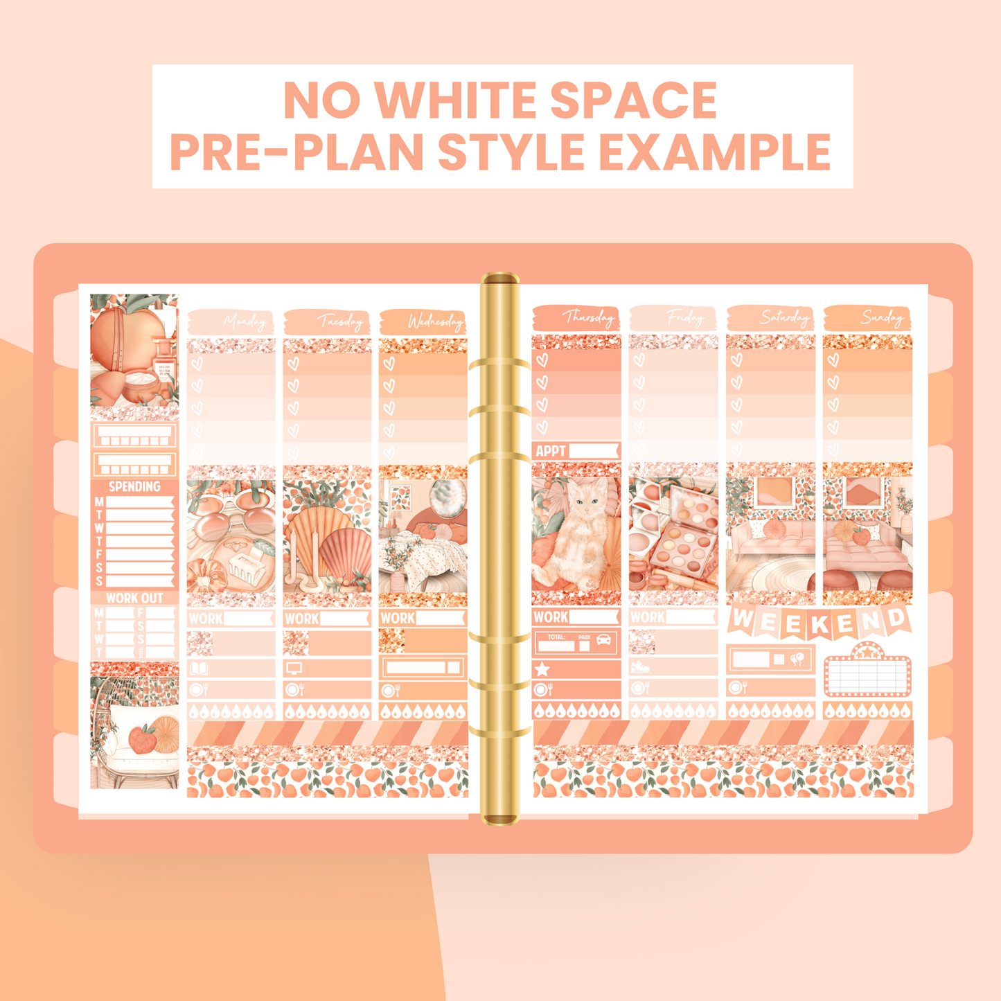 Peach Bellini Premium Printable Sticker Kit