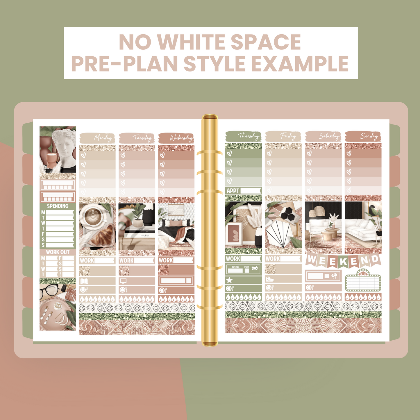 Porcelain & Pampas Premium Printable Sticker Kit