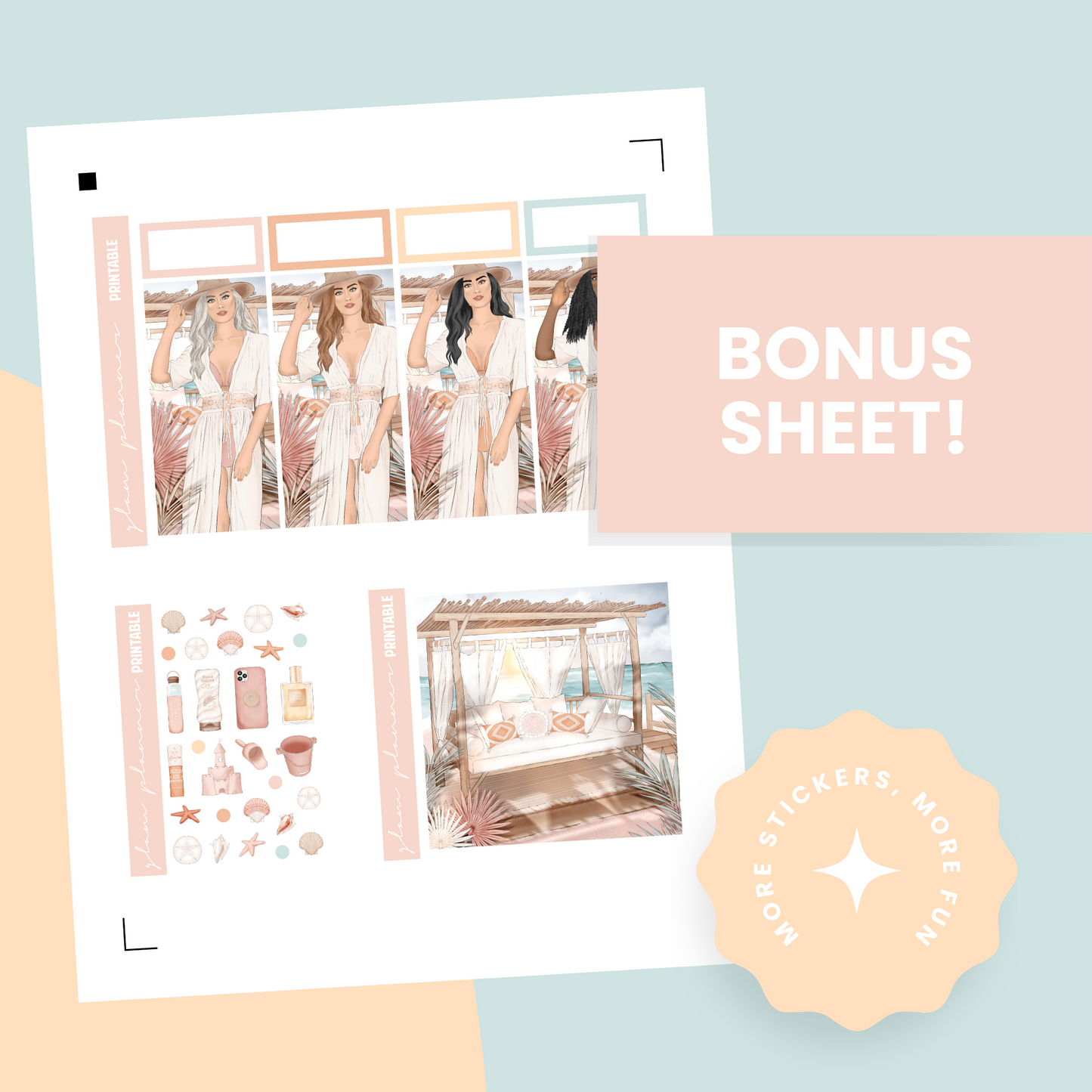 Pink Sands Premium Printable Sticker Kit